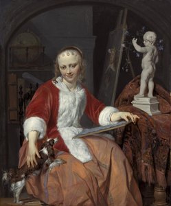 Retrato de Isabella de Wolff (....-1718) como artista