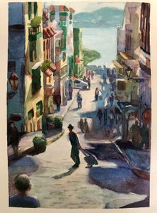 Viaje a San Juan, 2023 (acuarela sobre papel) de Gabriel Palma