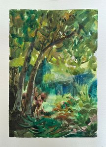 The Huntington Gardens, 2024 (papel de acuarela) de Gabriel Palma