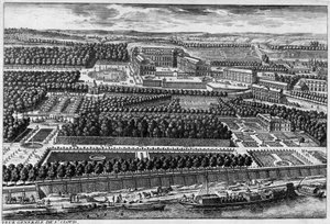 Vista general de St Cloud (el castillo y los jardines de Le ours) - por Perelle, finales del siglo XVII