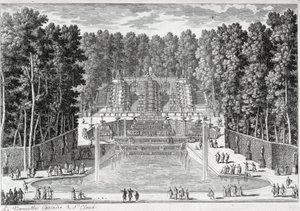 Las nuevas cascadas en los jardines de St Cloud (por Ours) - por Perelle, finales del siglo XVII de Gabriel Perelle