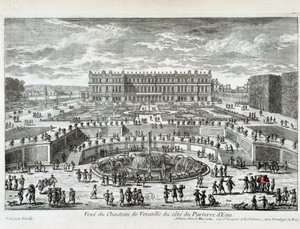 Vista del Chateau de Versailles desde el lado del estanque - por Perelle, finales del siglo XVII