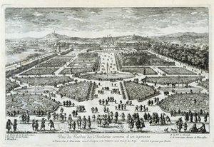 Vista del Jardín de las Tullerías tal como es ahora - grabado por Perelle, finales del siglo XVII de Gabriel Perelle