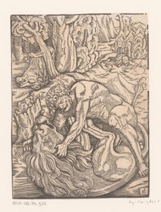 Hércules en batalla con el león de Nemea
Trabajos de Hércules (título de la serie) de Gabriel Salmon
