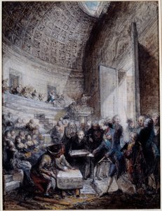 Inauguración del anfiteatro de la escuela real de cirugía por el rey Luis XVI de Gabriel de Saint Aubin