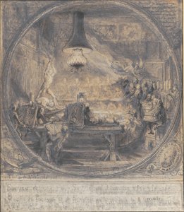 Visita del rey Christian VII a la Real Academia Francesa de Arte en París, 8 de noviembre de 1768 de Gabriel de Saint Aubin