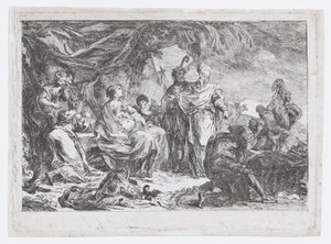 Labán buscando sus dioses domésticos, ca. 1753 de Gabriel de Saint Aubin