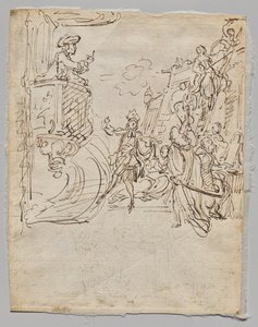 Boutique de lencería y conversación (verso) de Gabriel de Saint Aubin
