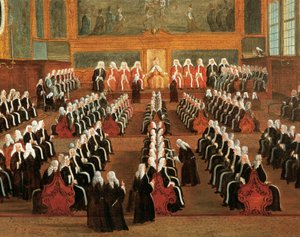 Junta de Pregadi en el Palacio Ducal, Detalle de Gabriele Bella