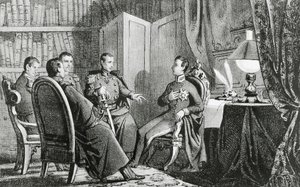 El príncipe Carlos Alberto de Carignano (1798-1849) promete su apoyo a los conspiradores liberales, 6 de marzo. de Gabriele Castagnola