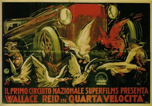 Wallace Reid en la película Double Speed, 1920 de Gabriele Galantara