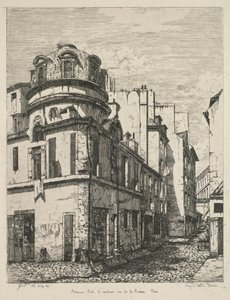 Eaux-Fortes sur le Vieux Paris: Antigua escuela de medicina rue de la Bûcherie..., 1865 de Gabrielle Marie Niel