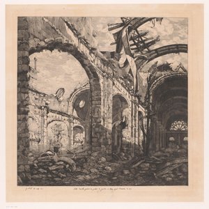 Ruïne de Salle des pas perdus en Parijs en la marca de 1871
Sala de los pases perdidos del Palacio de Justicia de París tras el incendio de 1871 (título en el objeto) de Gabrielle Marie Niel