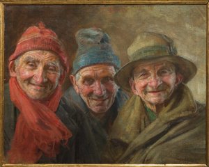 Tres amigos 1917 (óleo sobre lienzo)