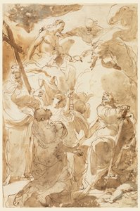 Dibujo, La Trinidad y los Apóstoles, San Pedro y San Pablo, 1770-80 de Gaetano Gandolfi