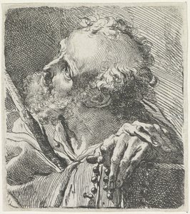 Cabeza de un santo con rosario de Gaetano Gandolfi