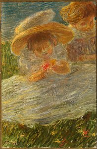 Niños en el césped de Gaetano Previati