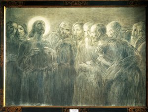 Cristo entre los Apóstoles de Gaetano Previati