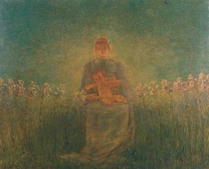 Madonna de los lirios de Gaetano Previati