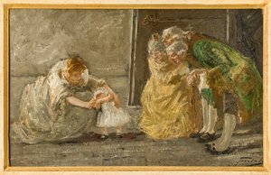 Escena (pintura al óleo sobre lienzo)