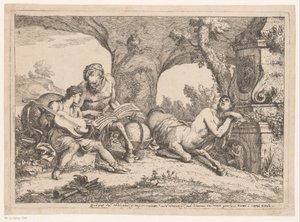 Aquiles enseñado por Quirón Varios programas y países (título de la serie) Varii capricci e paesi (título de la serie) de Gaetano Zompini (possibly)