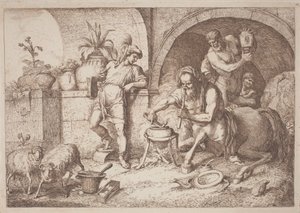 Quirón enseña magia a Aquiles de Gaetano Zompini, after Giovanni Benedetto Castiglione