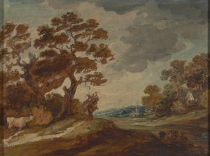 Paisaje: Vaca en primer plano a la izquierda de Gainsborough Dupont