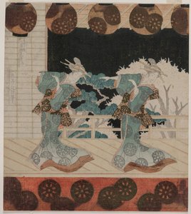 La danza en Furuichi para el grupo Hisagataya de Gakutei Harunobu