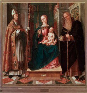 Madonna y Niño entre San Biagio y San Antonio el Abad de Galeazzo Campi