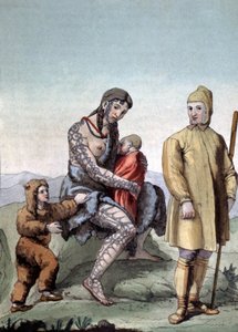 Familia chukchi, c1810 (grabado) de Gallo Gallina