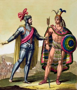 El encuentro entre Hernando Cortés y Moctezuma II, México, 1519 c1820-1839