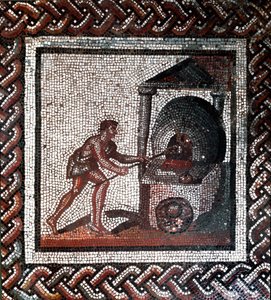 Escena de panadería. (mosaico, finales del siglo II, principios del siglo III) de Gallo Roman
