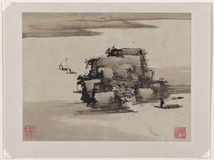 Pintura con los dedos, de un álbum de diez de Gao Qipei