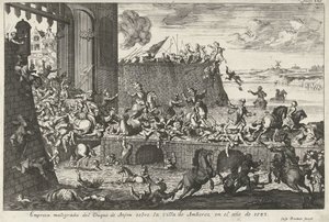 De Franse Furie te Antwerpen, 1583 Empresa malograda del Duque de Anjou sobre la villa de Amberez en el año de 1583 (title on object)