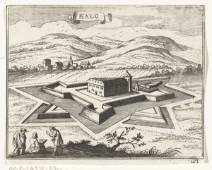 Vista de Nagykalló Imágenes topográficas de Austria, Hungría y los Balcanes (título de serie) Breve descripción, y el aen-wysinghe der placesen in desen boeck, con sus palabras teghen, de pie, pertinentemente uyt-ghebeldt, en Oostenryck (se de Gaspar Bouttats