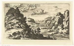 Vista del Monte Tabor y la Transfiguración de Cristo Imágenes topográficas del Medio Oriente (título de la serie) de Gaspar Bouttats