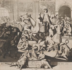 Hollands Hollende Koe Vaca Corriendo de Holanda, 1690 de Gaspar Bouttats