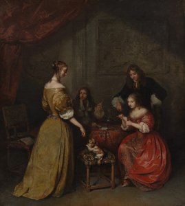 La partida de cartas, ca. 1665 de Gaspar Netscher