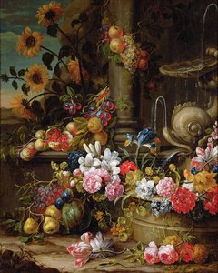 Naturaleza muerta de frutas y flores de Gaspar Pieter II Verbruggen