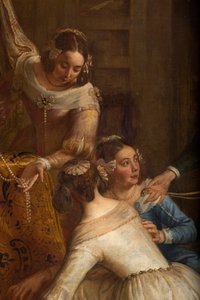 Iglesia parroquial (Eglise Saint-Brice). Pintura "La Archiduquesa Isabel de España donando sus joyas a la basílica de San Martín de Halle". Gaspar de Crayer. de Gaspar De Crayer