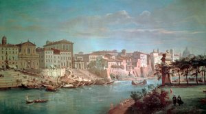 El Tíber hacia Porto di Ripetta de Gaspar van Wittel