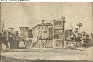 Casas en el Tíber de Gaspar van Wittel