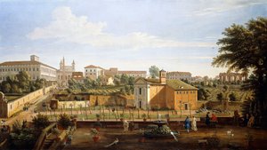 La iglesia de SS. Marcellino e Pietro, desde la Vigna Ciccolini de Gaspar van Wittel
