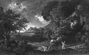 Dido y Eneas en la tormenta (grabado)