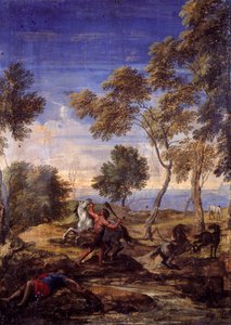 Batalla campestre de los centauros de Gaspard Poussin (school of) Dughet