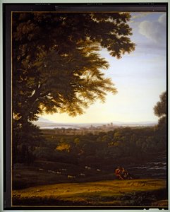 Paisaje pastoral italiano, detalle, s/f de Gaspard Poussin Dughet