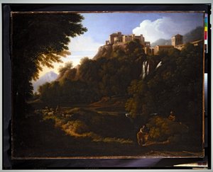 Paisaje - Una cascada en la Campagna romana de Gaspard Poussin Dughet