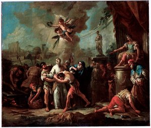 El martirio de San Lorenzo, siglo XVIII de Gaspare Diziani