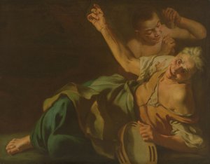 Anciana con niño de la calle
