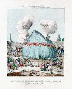 Grabado satírico sobre el incendio del globo de Miolan y Janinet 1784 1887 de Gaston Tissandier